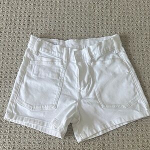Zara High Waist White Women's Shorts